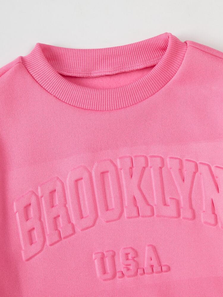 Young Girls Hoodie & Sweatshirt Co-Ords - Hot Pink - View 6