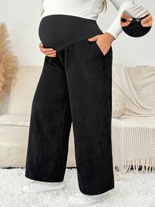 Plussiva Plus Wide Leg Pants - Black - View 1