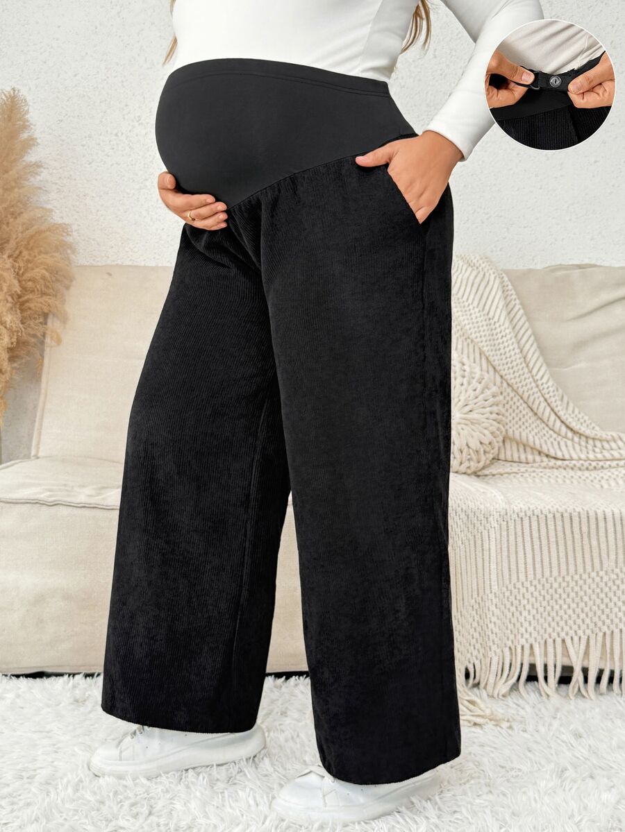 Plussiva Plus Wide Leg Pants - Black - View 1