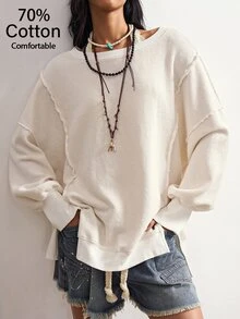 Bohemela Women Sweatshirts & Hoodies - Apricot - View 2
