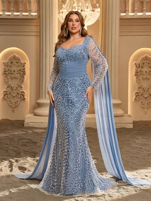 Glamrae Women Plus Formal & Evening Dresses - Blue - View 6