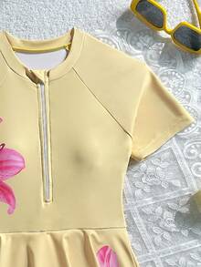 SHEIN Tween Girls One-Pieces - Yellow - View 3