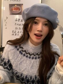 DAZY Suéter con manga raglán y estampado Fair Isle - Azul - Ver 6