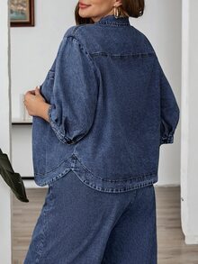 EMERY ROSE EMERY ROSE Tops Denim de talla grande - Azul lavado oscuro - Ver 2