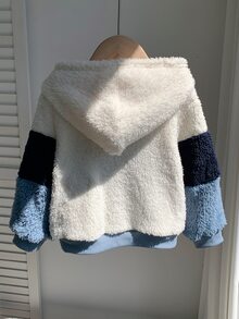SHEIN Baby Boy Color Block Teddy Autumn Winter Sweatshirt - Multicolor - View 2