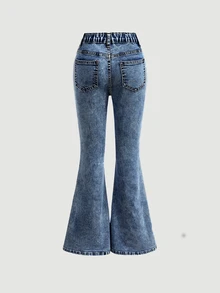 SHEIN Girlism Tween Girls Jeans - Medium Wash - View 2