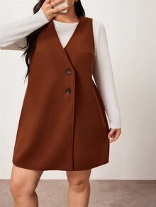 Enliva Plus Size Co-Ords Fall - Brown - View 6
