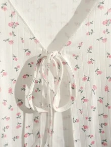 Resyla 碎花前綁帶短版上衣 - 彩色 - 查看 5