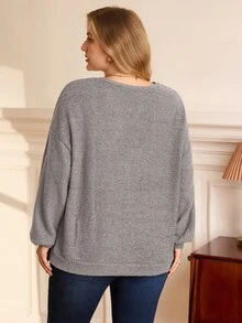 EMERY ROSE Sudaderas y sudaderas con capucha de tallas grandes - Gris Claro - Ver 2