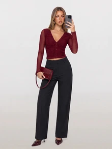 Avantive Women Tops - Burgundy - View 4