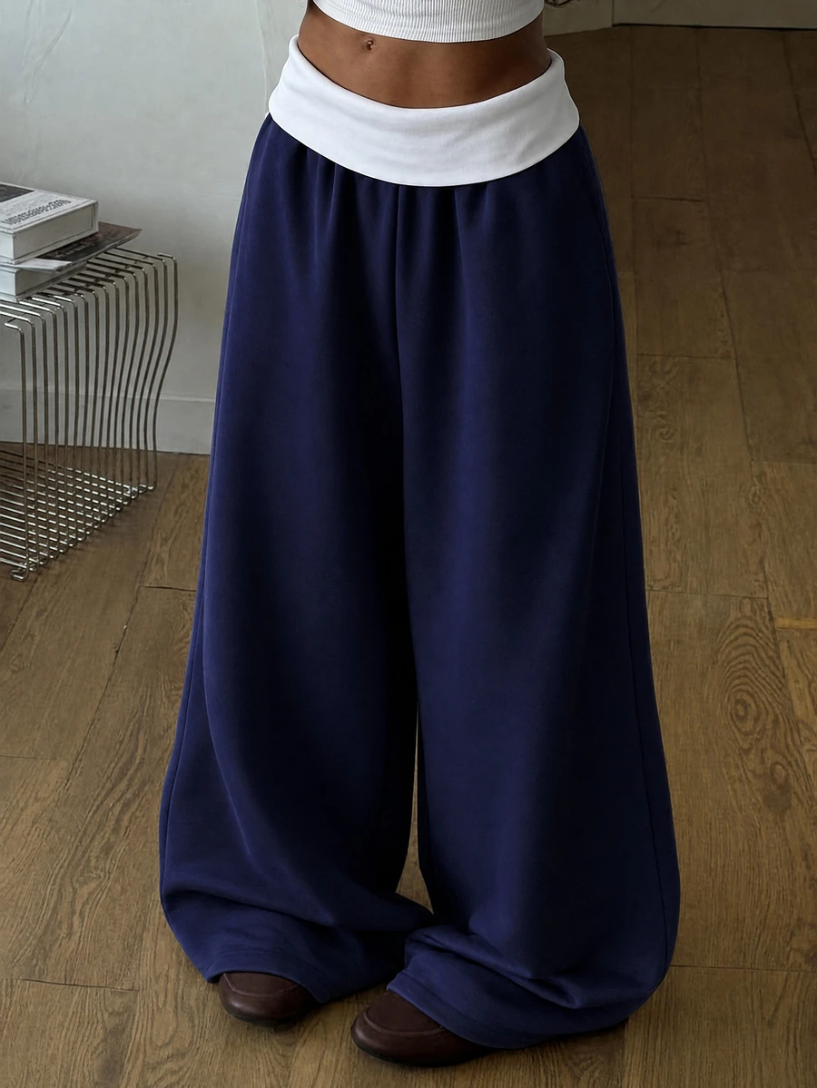 SHEIN Pantalones de Chándal Niñas (8-12) - Azul Marino - Ver 1