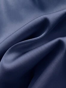 Attitoon Solid Knot Side Ruched Asymmetrical Hem Halter Top - Navy Blue - View 7