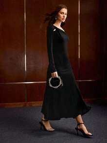 MOTF WOMEN MIDI DRESSES - Dark Grey - View 5