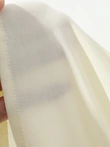 DAZY Solid Tie Neck Button Through Blouse - White - View 3