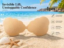 SHEIN Cloud Shape Sticky Bra, Invisible Strapless Push Up Seamless Self-Adhesive Bra Ultra Lightweight For Women Deep V Backless Dress Summer Wedding Party - Multicolor - View 5