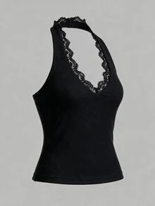 SHEIN BASICS 女士背心 - 黑色 - 查看 7