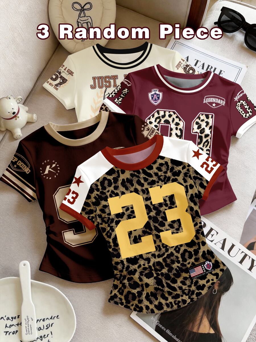 3 piezas de camisetas para niñas preadolescentes - Multicolor - Ver 1