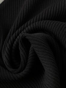GlowEve CURVE Plus Contrast Trim Tie Front Sweater Autumn Graduation Date Night Black And White Casual Elegant - Black - View 8
