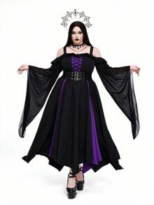 SHEIN CURVE+ 플러스 사이즈 원피스 - 블랙 - 보기 4
