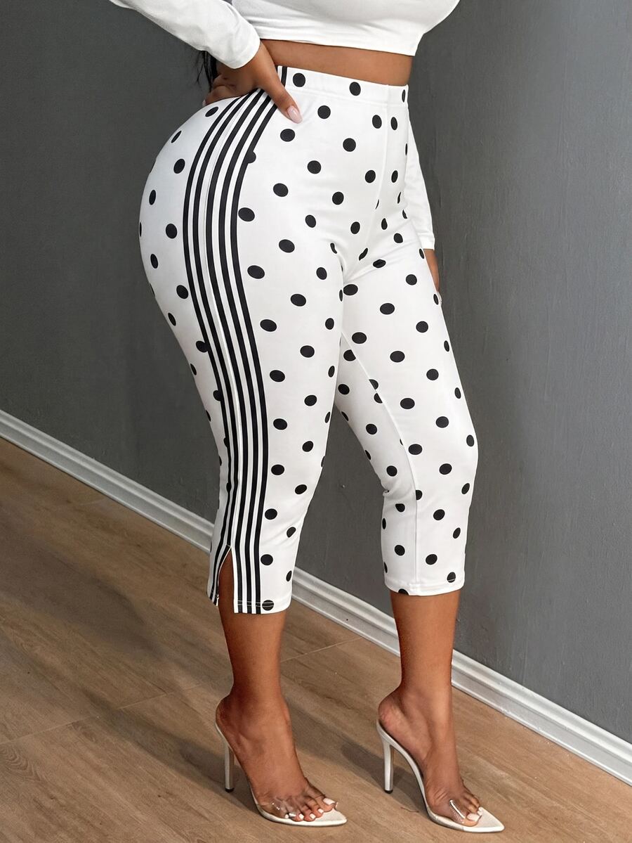SHEIN SXY 大碼緊身褲 - 黑與白 - 查看 1