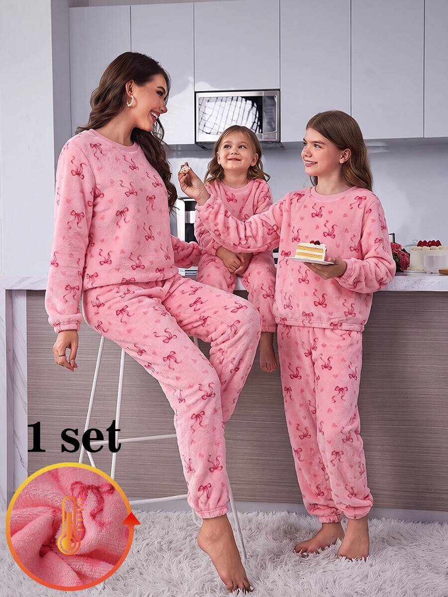 Tween Girls Pajamas Fleece Thick - Pink - View 1
