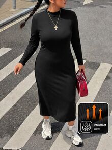 SHEIN BASICS 加大洋裝 - 黑色 - 查看 2