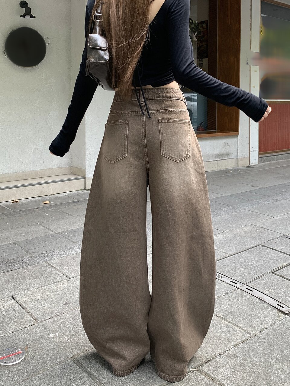 Solid Wide Leg Jeans