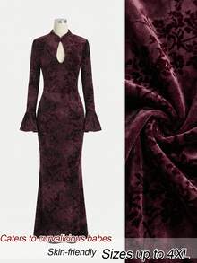 EastFlair Plus Size Dresses Fall - Burgundy - View 8