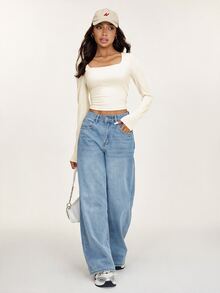 SHEIN BASICS 3件組女款T恤 - 彩色 - 查看 8