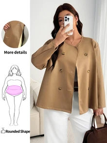 Enliva Chaquetas de talla grande - Albaricoque - Ver 1