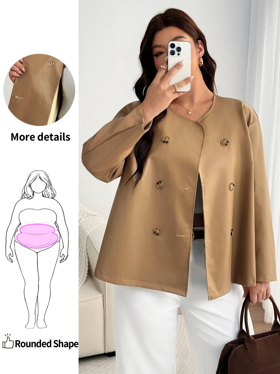 Enliva Chaquetas de talla grande - Albaricoque - Ver 1