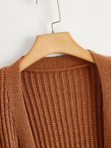Linhara Plus Dual Pocket Drop Shoulder Cardigan Winter - Camel - View 4
