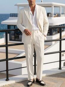 Manfinity Mode Traje de hombre - Albaricoque - Ver 4