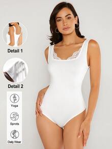 SHEIN BASICS Body de mujer - Blanco - Ver 8