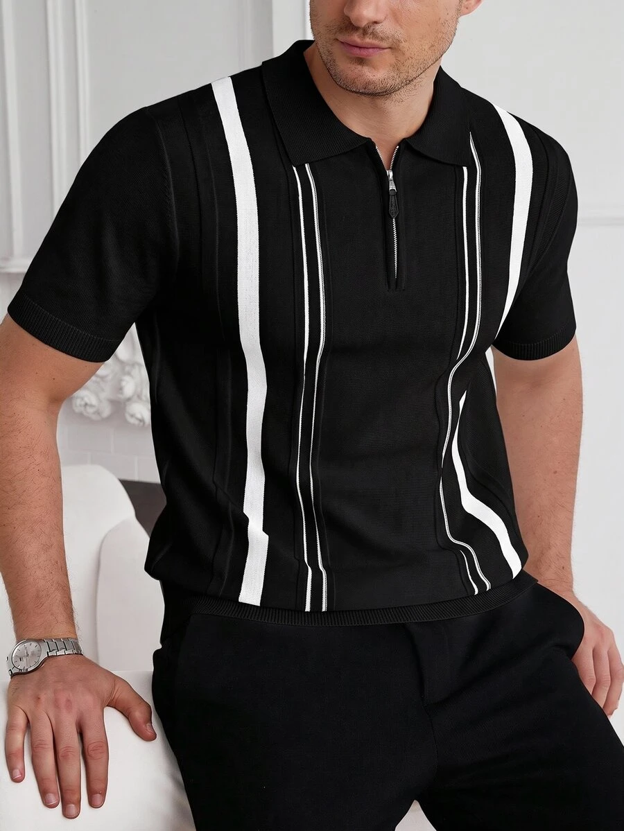 Core Aspect Men Knit Tops - Black - View 1