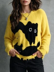 Linhara CURVE Suéteres de Talla Grande para Invierno - Amarillo - Ver 3