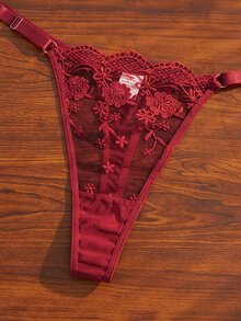 Divavoom Plus Size Bra And Panty Sets - Burgundy - View 9