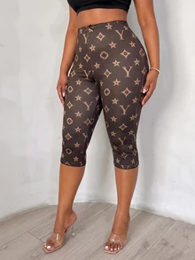 SHEIN SXY 大碼緊身褲 - 棕色 - 查看 8