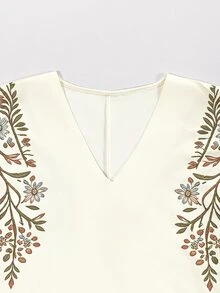 SHEIN Holidaya Women Two-Piece Outfits Vacation Beige Autumn Tropical Sexy - Multicolor - View 3