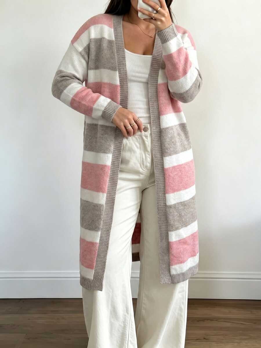 Elenzga Plus Size Cardigans Winter - Multicolor - View 1