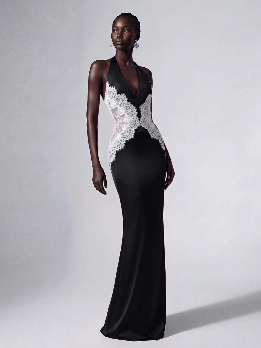 Elitara Women Formal Evening Dresses Wedding Prom Rehearsal Dinner Summer Formal Elegant - Black - View 1