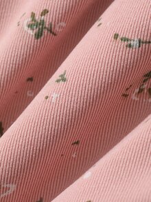 DAZY Ditsy Floral Lettuce Trim PJ Set - Pink - View 7