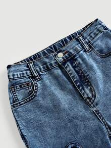 SHEIN Girlism Tween Girls Jeans - Medium Wash - View 3