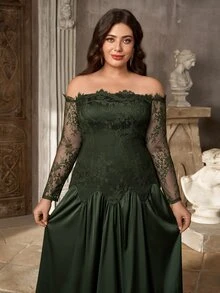Aureia Women Plus Formal & Evening Dresses - Dark Green - View 5