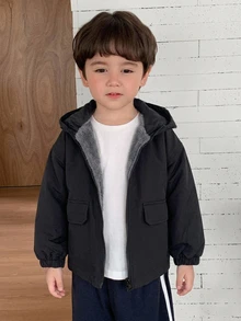 Dazy Kids Young Boys Winter Coats - Black - View 5