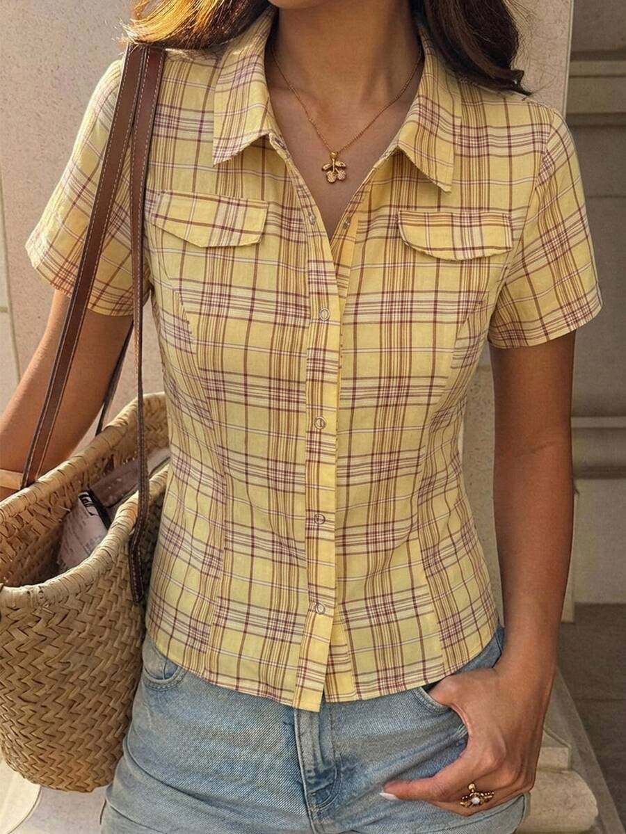 DAZY 女士襯衫 - 黃色 - 查看 1