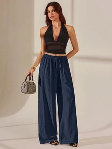 SHEIN Tall 女士長褲 - 藏蓝色 - 查看 7