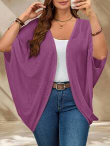 Rosumi Plus Size Coats - Red Violet - View 3