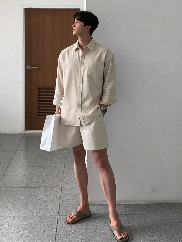 DAZY Men Solid Pocket Patched Shirt Fall - Khaki - View 5