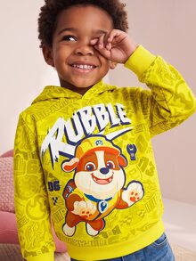 Maija Kids SHEIN | PAW Patrol Maija Kids 小男孩字母與卡通狗圖案運動衫 - 黃色 - 查看 1